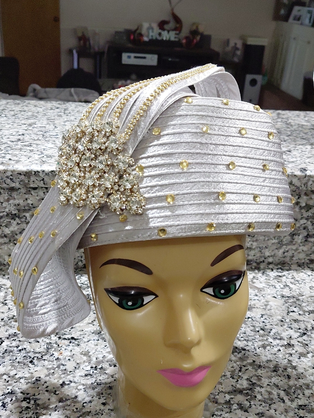 EBlack Label Silver Women's Decorative Headwrap with Gold Accents Lisa Reene